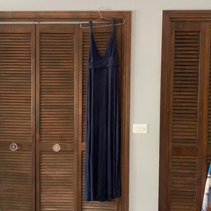 t-bags navy maxi dress sz sm